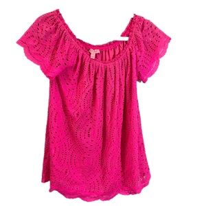 Lilly Pulitzer women’s top with slip size Medium hot pink color